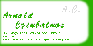 arnold czimbalmos business card
